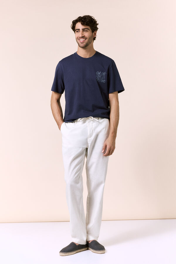 OOTO Camiseta gr&aacute;fica lavada Azul