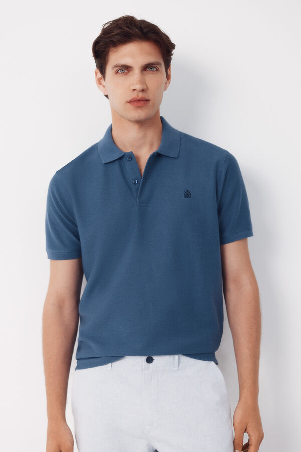 Cortefiel Polo estructura Azul