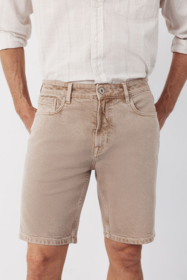 Cortefiel Bermuda denim color regular Beige
