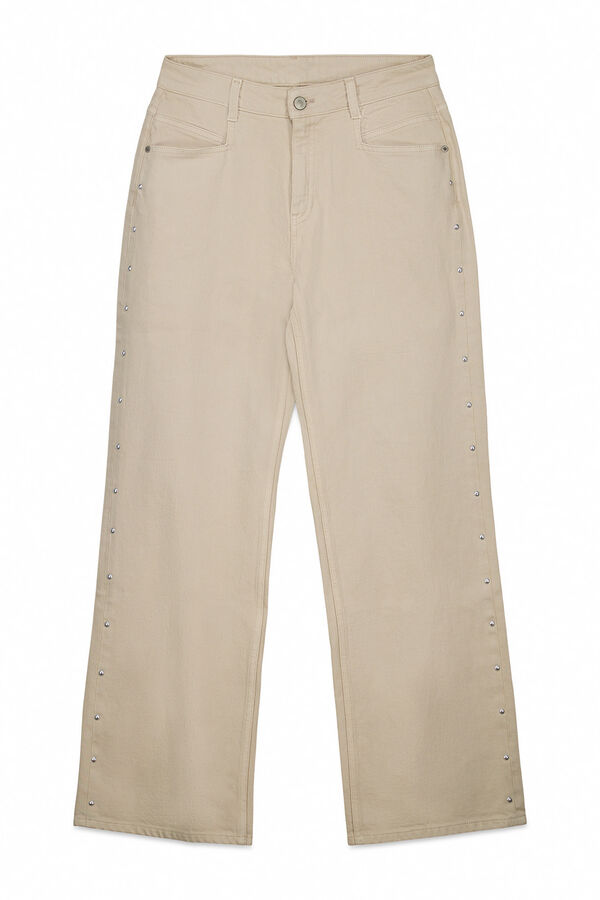Slowlove Jeans con tachas Marfil