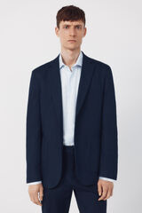 Cortefiel Americana traje coordinada mezcla lino Azul marino