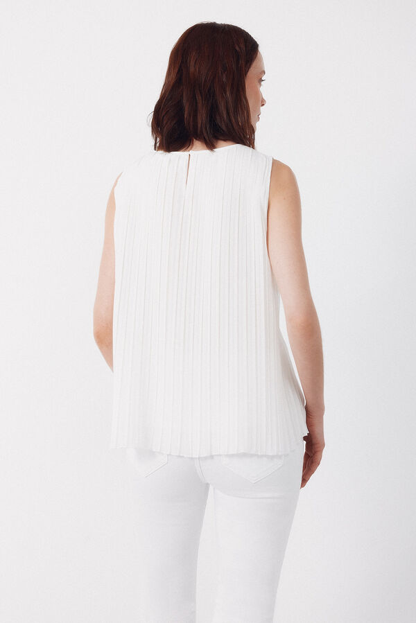 Cortefiel Blusa plisada Blanco