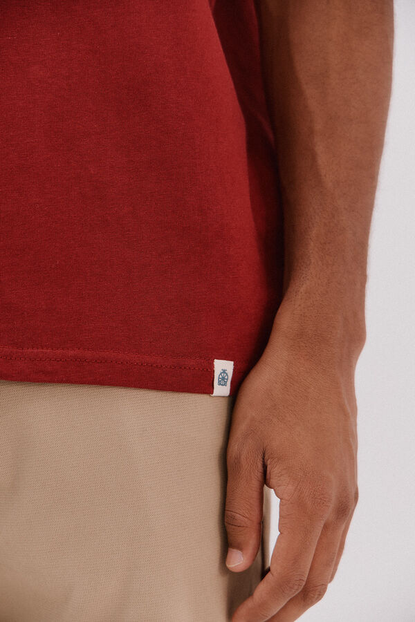 Cortefiel Camiseta b&aacute;sica Coral