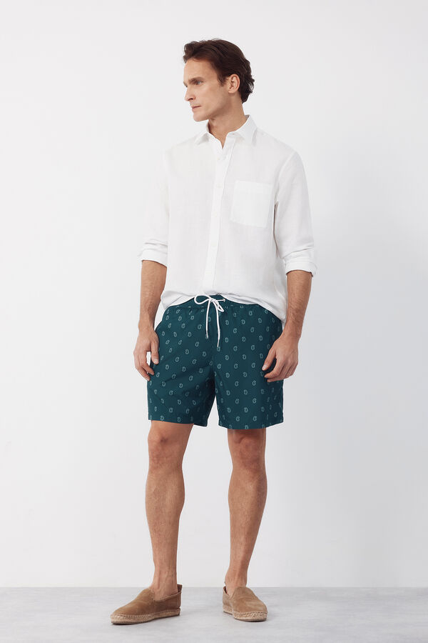 Cortefiel Ba&ntilde;ador estampado pasley Verde