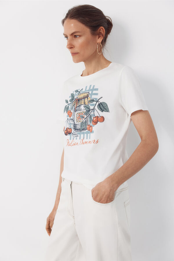 Cortefiel Playera estampada Multicolor
