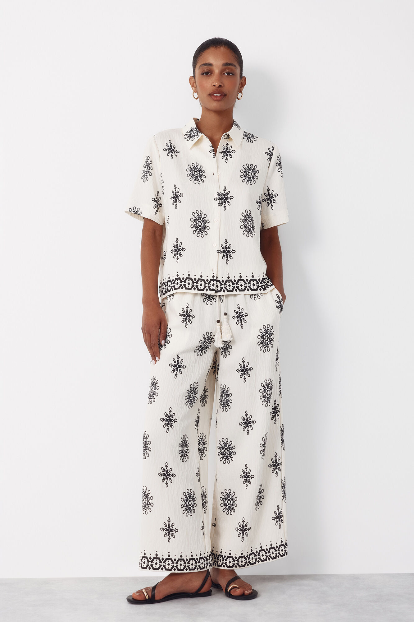 Cortefiel Camisa de manga corta estampada