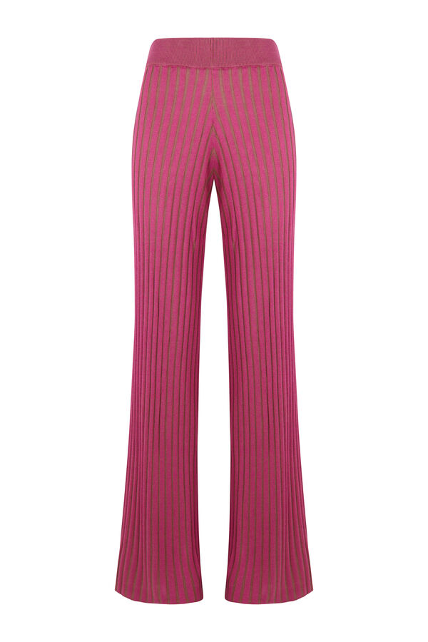 Slowlove Pantal&oacute;n de tejido acanalado Fucsia