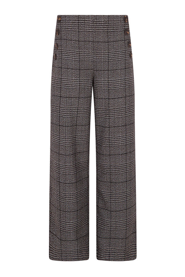 Cortefiel Pantal&oacute;n crop ancho para mujer Estampado gris