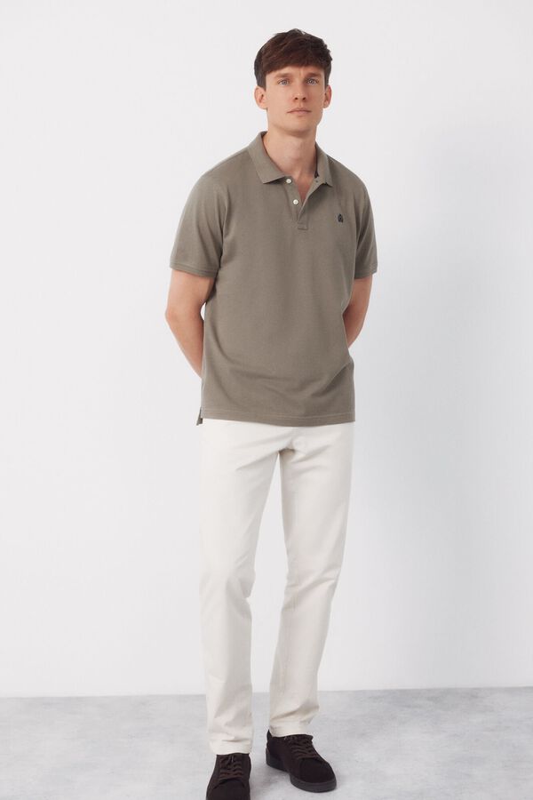 Cortefiel Polo b&aacute;sico piqu&eacute; Kaki