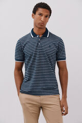 Cortefiel Polo de rayas oxford Azul marino