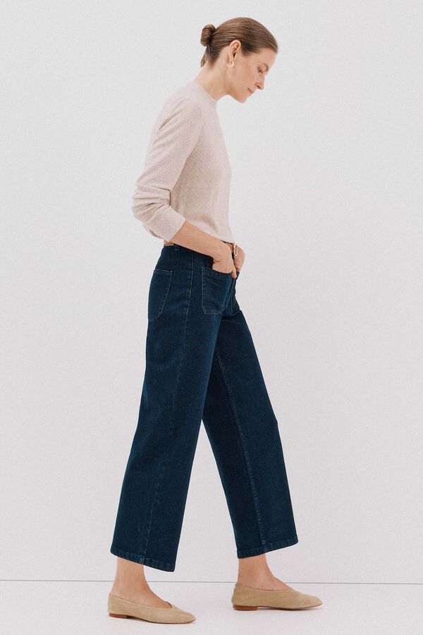 Cortefiel Pantalones marine bolsillos Azul