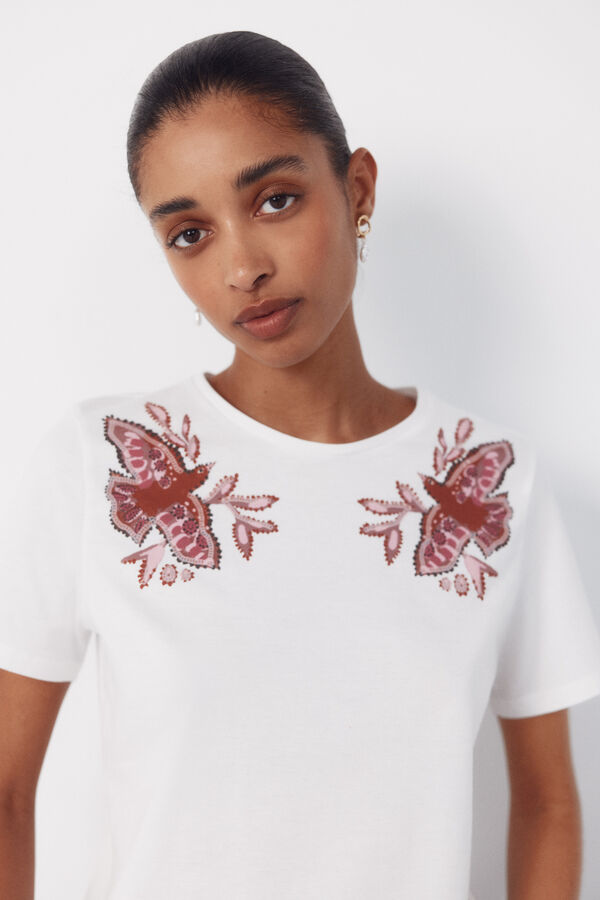 Cortefiel Playera estampada Multicolor