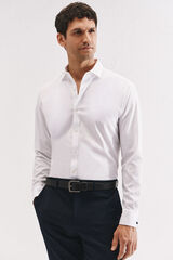 Cortefiel Camisa slim fit f&aacute;cil plancha para mancuernillas Blanco
