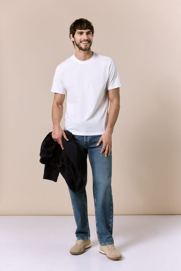 OOTO Camiseta b&aacute;sica lavada Blanco