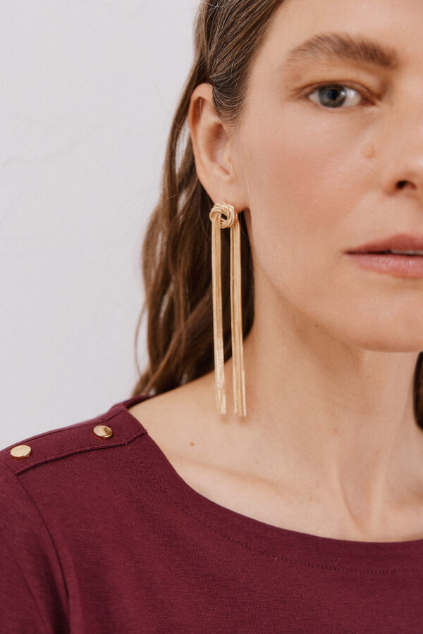 Cortefiel Playera barco botones Vino