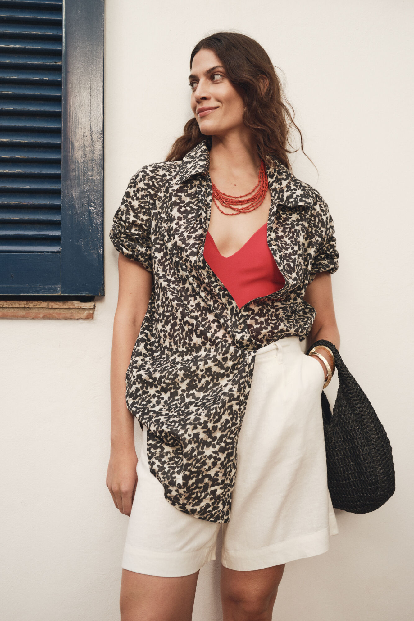 Cortefiel Caft&aacute;n t&uacute;nica estampado