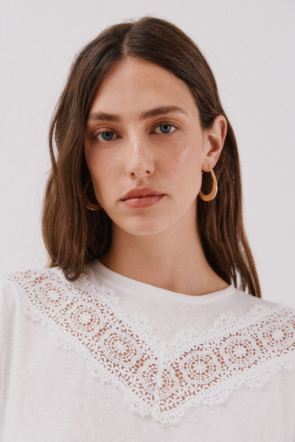 Cortefiel Playera b&aacute;sica  Blanco