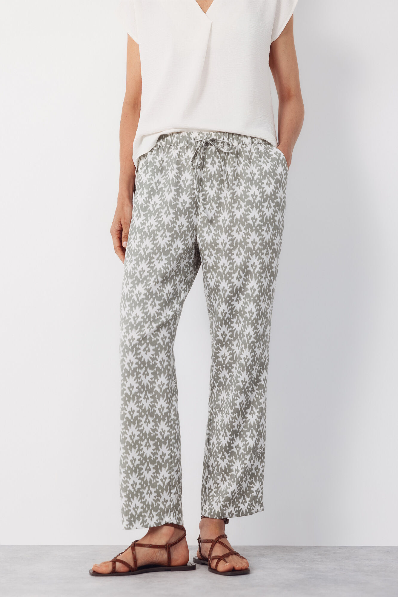 Cortefiel Pantal&oacute;n fluido estampado