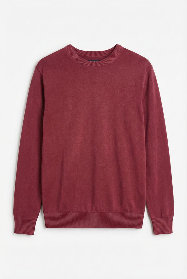 OOTO Jersey cuello redondo algod&oacute;n lavado Granate