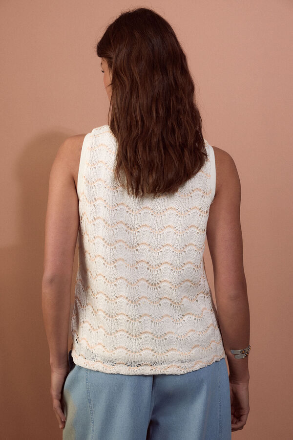 Slowlove Top b&aacute;sico ondas Blanco