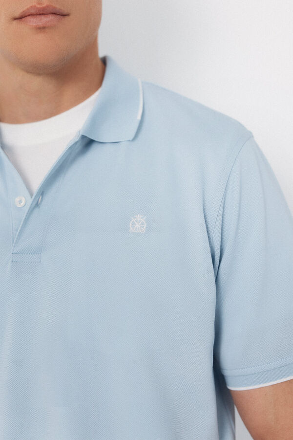 Cortefiel Polo COOLMAX&reg; cuello jacquard Azul
