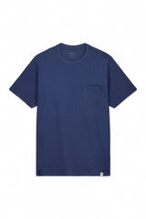 Cortefiel Playera b&aacute;sica con bolsillo Azul oscuro