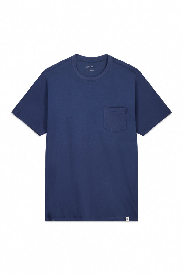 Cortefiel Playera b&aacute;sica con bolsillo Azul oscuro