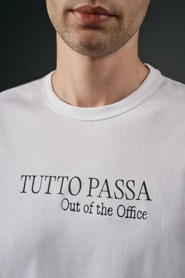 OOTO Camiseta gr&aacute;fica lavada Blanco