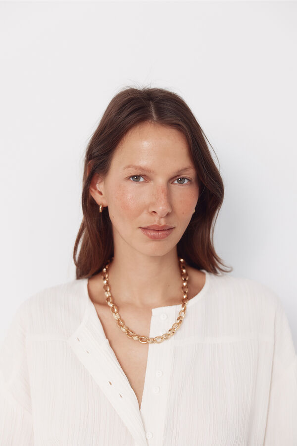 Cortefiel Blusa con cord&oacute;n Marfil