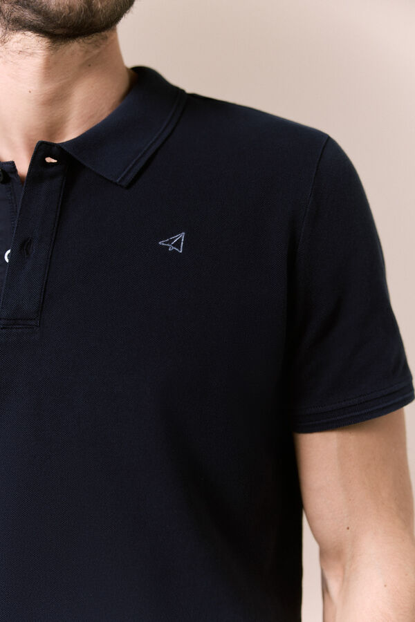 OOTO Polo b&aacute;sico piqu&eacute; lavado Azul marino