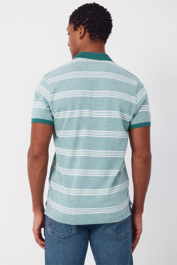 Cortefiel Polo oxford de rayas Verde