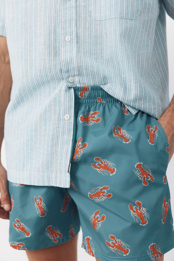 Cortefiel Ba&ntilde;ador estampado bogavantes grandes Verde
