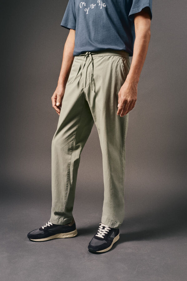 OOTO Pantal&oacute;n ligero gomas Kaki