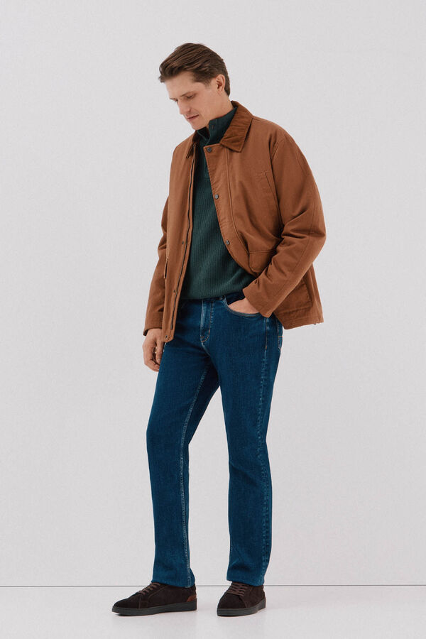 Cortefiel Pantal&oacute;n de mezclilla straight fit Azul