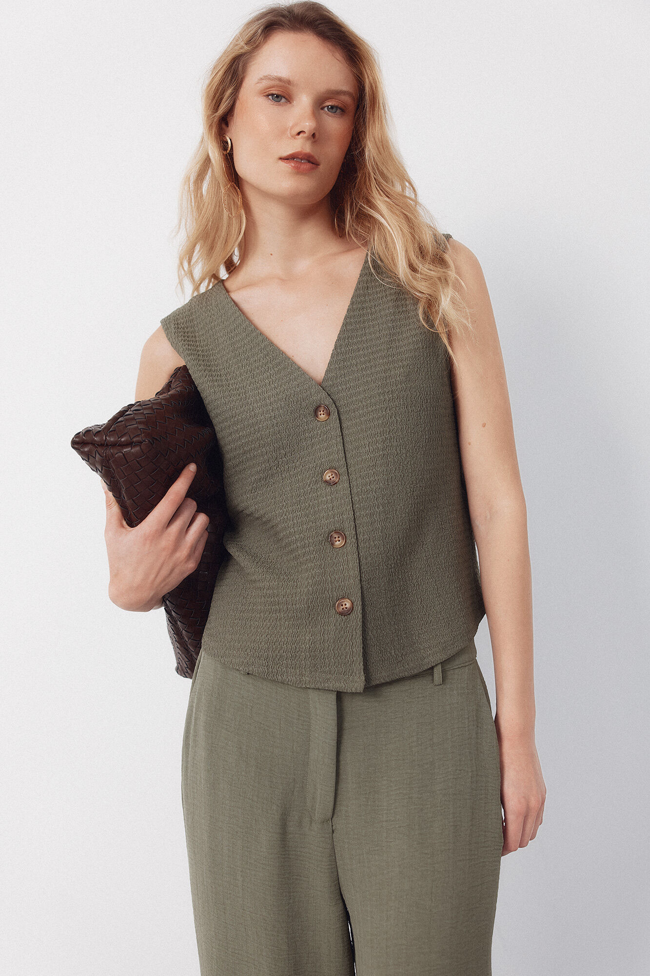 Cortefiel Chaleco de punto con estructura