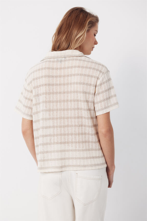 Cortefiel Polo de rayas Beige