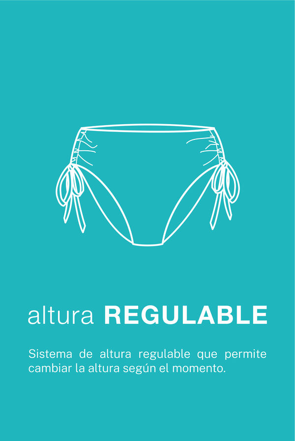 Cortefiel Panty de bikini con cordones laterales Kaki