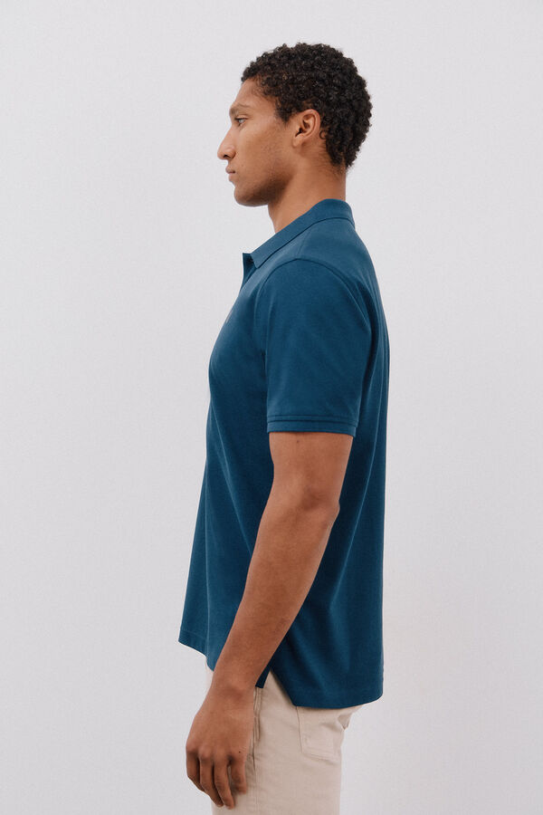 Cortefiel Polo b&aacute;sico de piqu&eacute; Azul oscuro