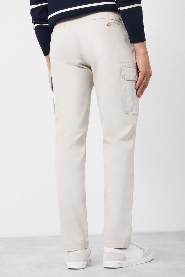 Cortefiel Pantal&oacute;n cargo tapered Beige