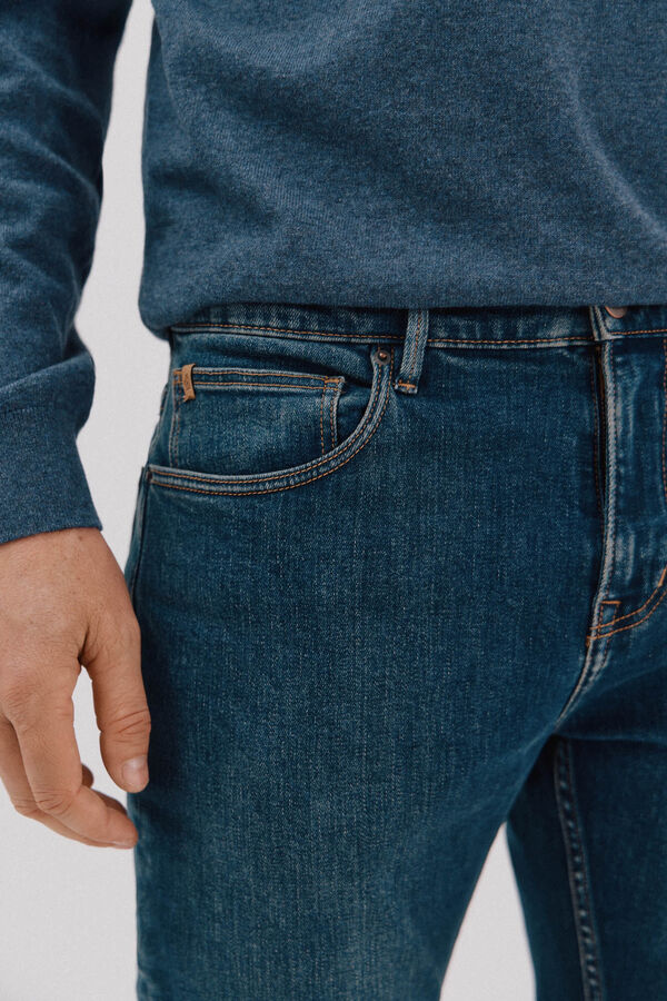 Cortefiel Pantal&oacute;n de mezclilla slim fit Azul