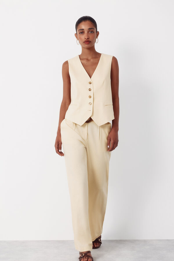 Cortefiel Chaleco sastrero Amarillo