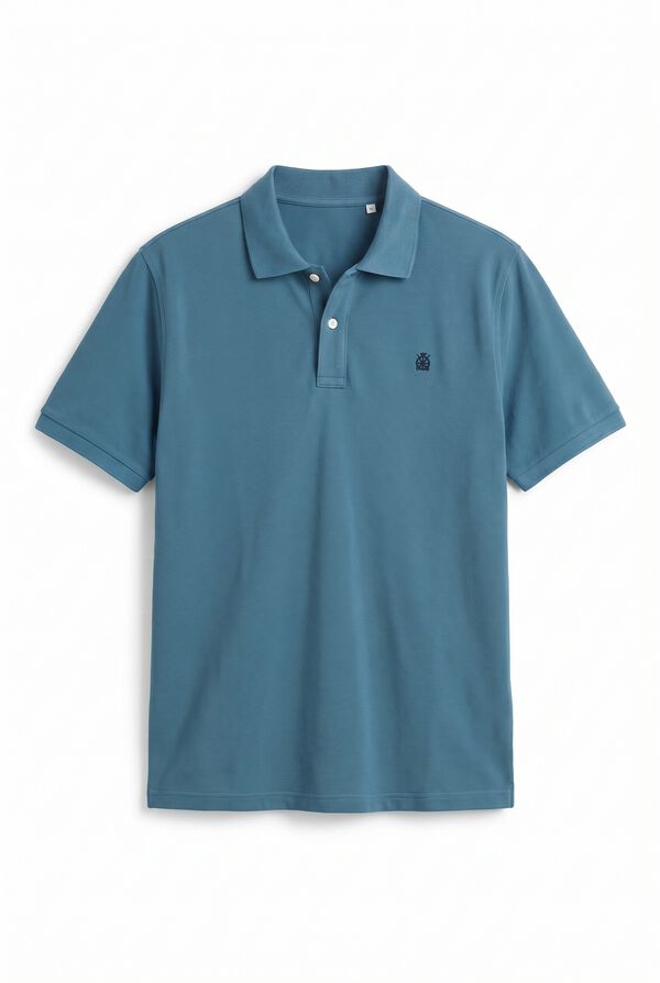 Cortefiel Polo b&aacute;sico piqu&eacute; Azul