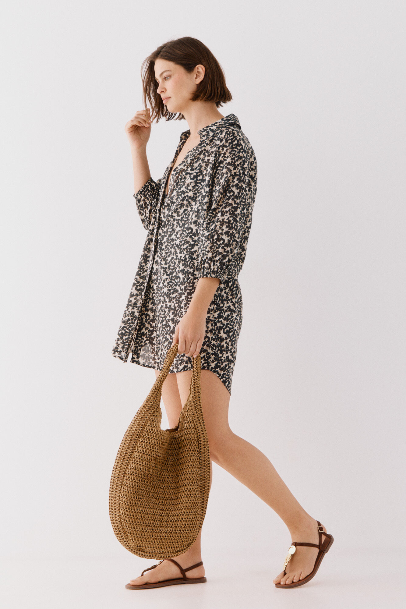 Cortefiel Caft&aacute;n t&uacute;nica estampado