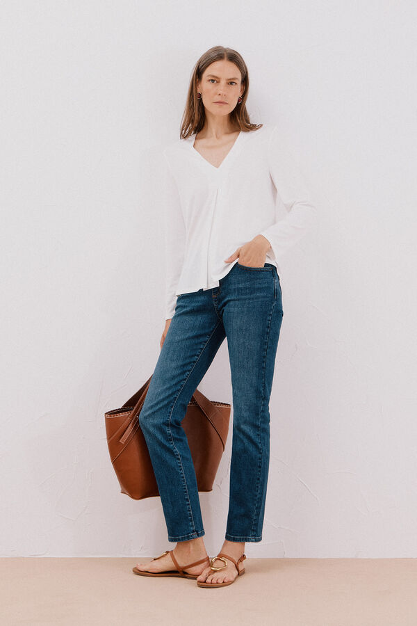 Cortefiel Capazo pespuntes Marr&oacute;n