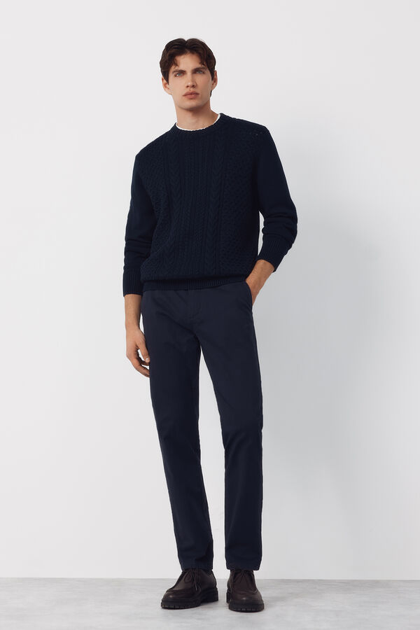 Cortefiel Pantal&oacute;n chino regular fit Azul marino