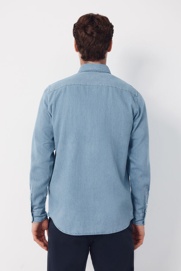 Cortefiel Camisa denim Azul