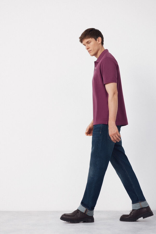 Cortefiel Polo b&aacute;sico piqu&eacute; Rosa