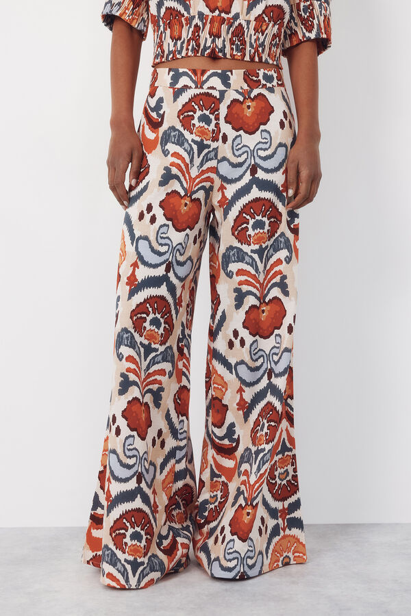 Cortefiel Pantal&oacute;n holgado estampado Multicolor