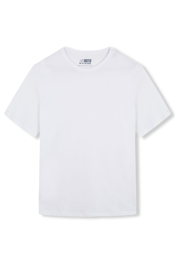 OOTO Camiseta b&aacute;sica con bordado avi&oacute;n Blanco