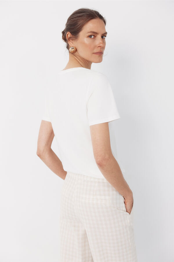 Cortefiel Playera estampada Blanco